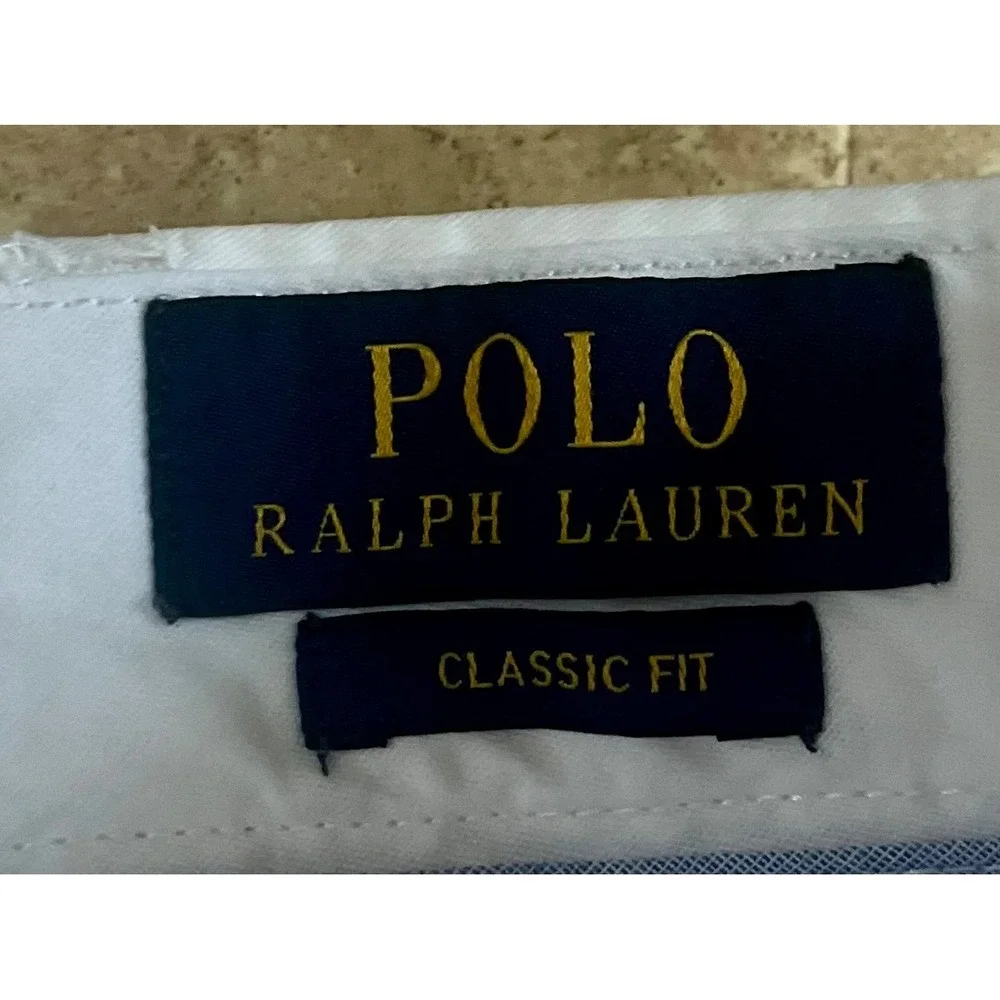 Polo Ralph Lauren Mens White Classic Fit Chino Shorts Size 36 Cotton Twill
